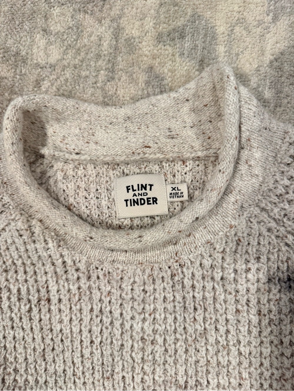 Flint and Tinder XL Speckled Cream Crewneck Sweater